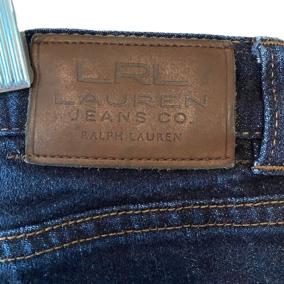 Ralph Lauren Sz 8 Blue Darkwash Denim Tapered Leg Jeans - Picture 4 of 6